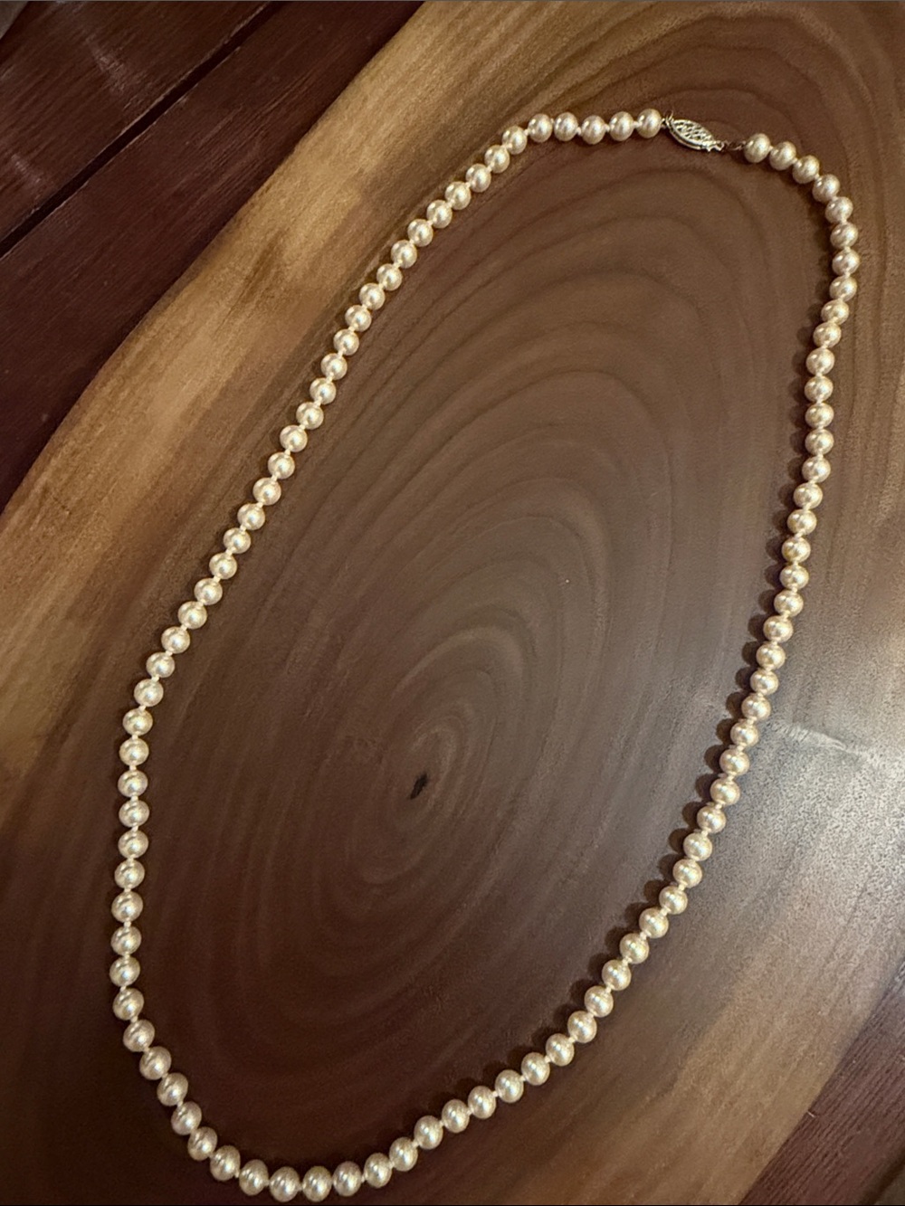 Strand of classic faux pearls